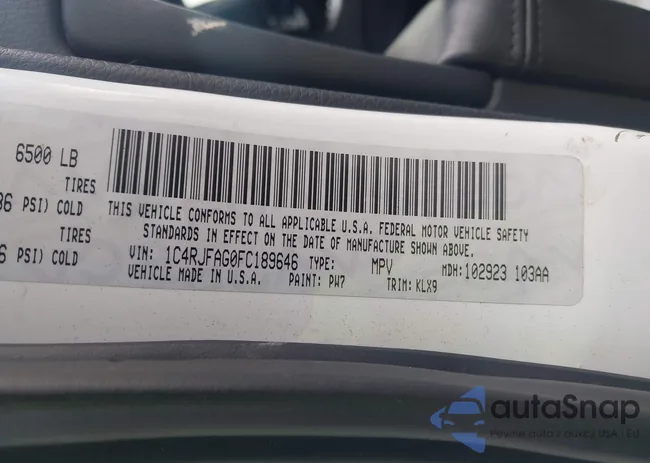 1C4RJFAG0FC189646: 43718763