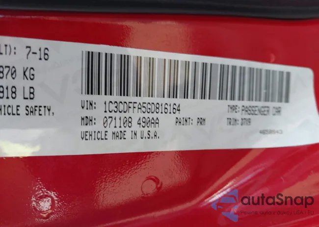 1C3CDFFA5GD816164: 43718969