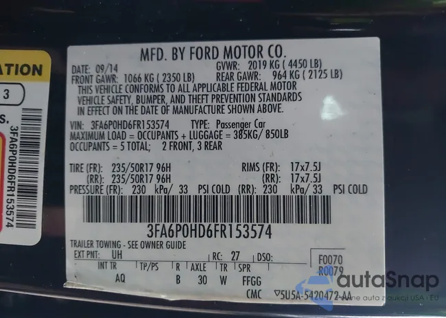 3FA6P0HD6FR153574: 43719033