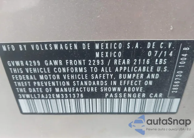 3VWLL7AJ2EM331376: 43720054