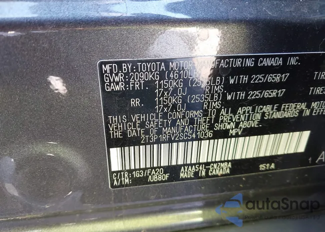 2T3P1RFV2SC541036: 43720065