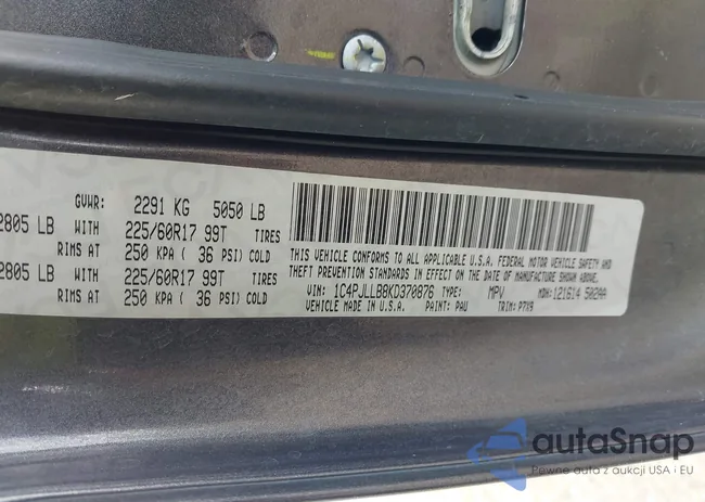 1C4PJLLB8KD370876: 43720089