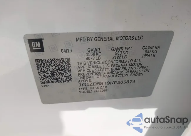 1G1ZD5ST9KF205874: 43720131