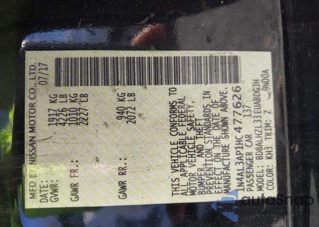 1N4AL3AP1HC477626: 43720141