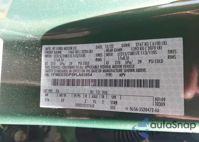 1FMEE5DP5PLA93954: 43720150