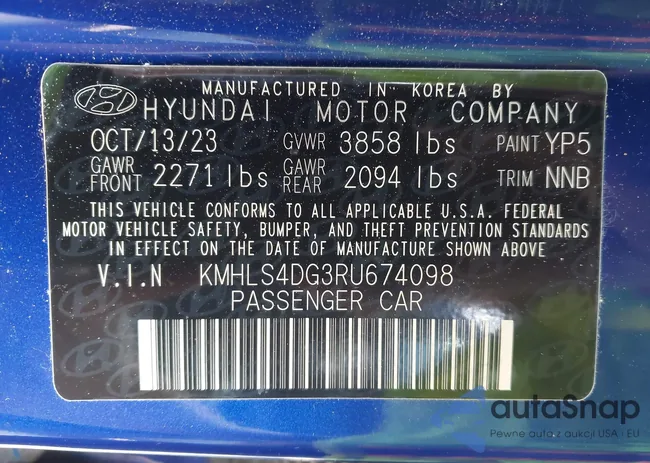 KMHLS4DG3RU674098: 43720243