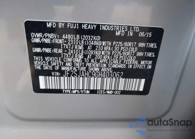 JF2SJAHC9GH403062: 43720260