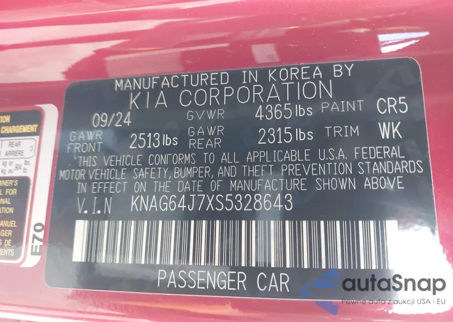 KNAG64J7XS5328643: 43720265