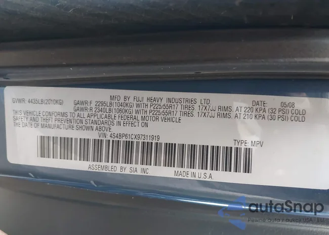 4S4BP61CX97311919: 43720313