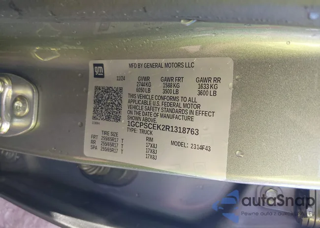 1GCPSCEK2R1318763: 43720321