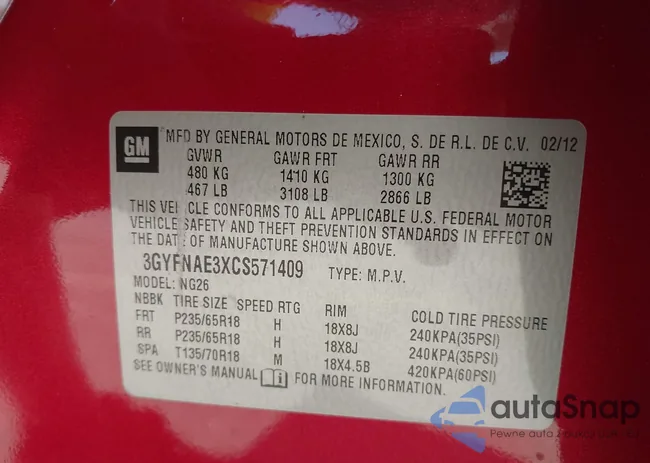 3GYFNAE3XCS571409: 43720448