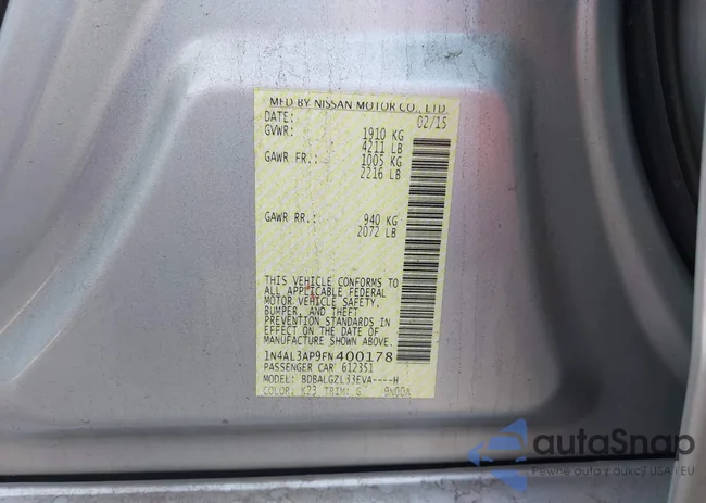 1N4AL3AP9FN400178: 43720499