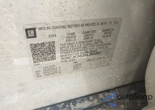 3GNCJKSB2KL293207: 43719681