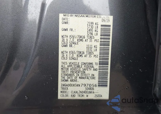 1N6AD0ER5KN797056: 43719811