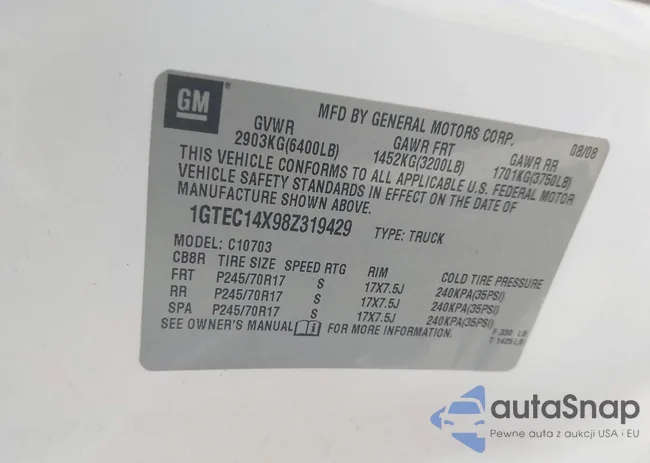 1GTEC14X98Z319429: 43721142