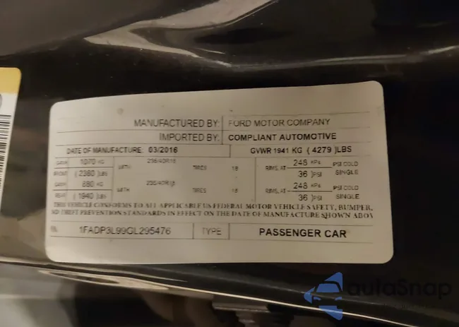 1FADP3L99GL295476: 43721145