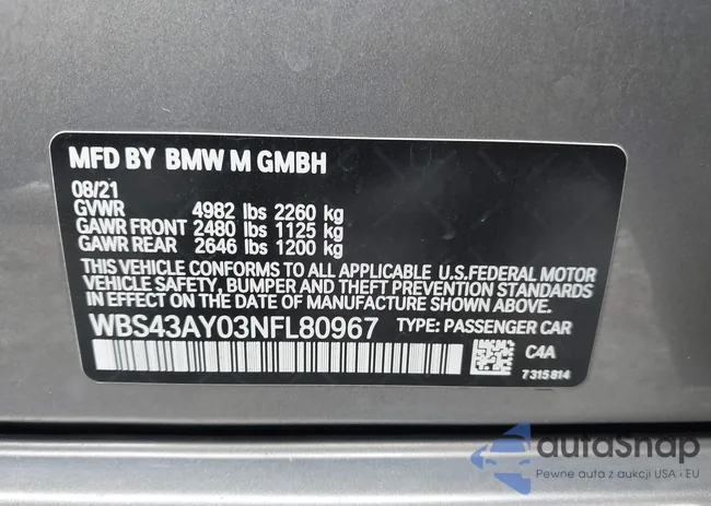 WBS43AY03NFL80967: 43721191