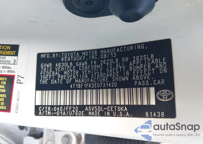 4T1BF1FK2EU731420: 43721192