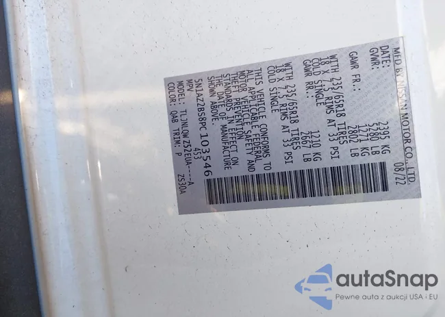 5N1AZ2BS8PC103546: 43721231