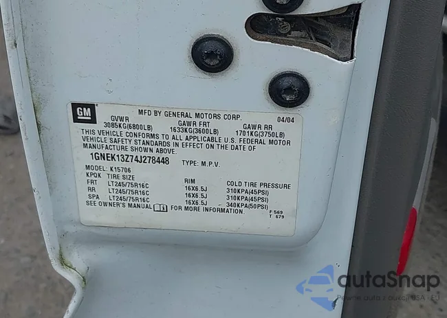 1GNEK13Z74J278448: 43721365