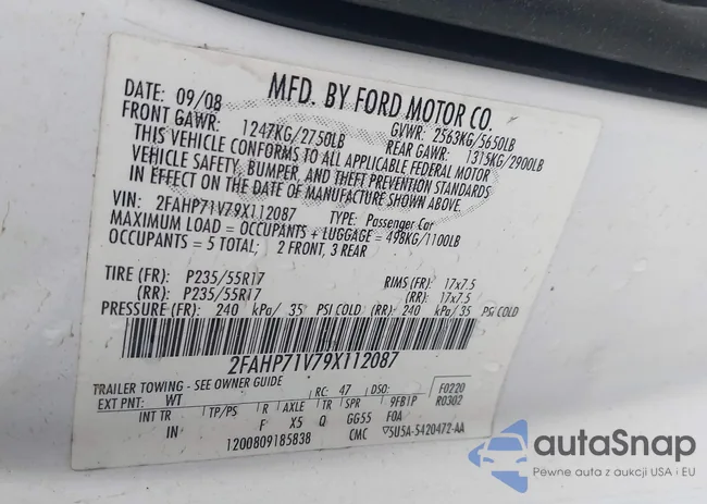 2FAHP71V79X112087: 43721388