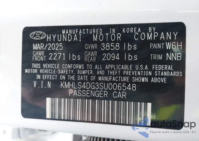 KMHLS4DG3SU006548: 43721430