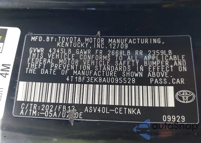 4T1BF3EK8AU095528: 43721446