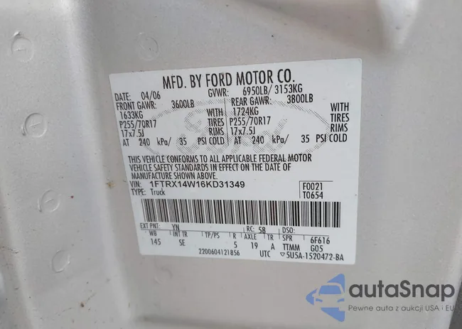 1FTRX14W16KD31349: 43721478