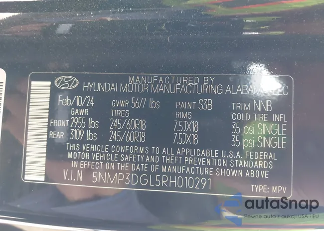 5NMP3DGL5RH010291: 43721514