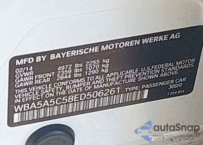 WBA5A5C58ED506261: 43721531