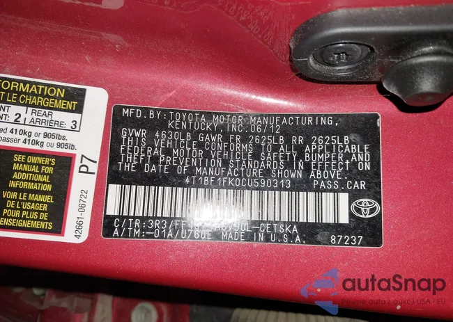 4T1BF1FK0CU590313: 43721559