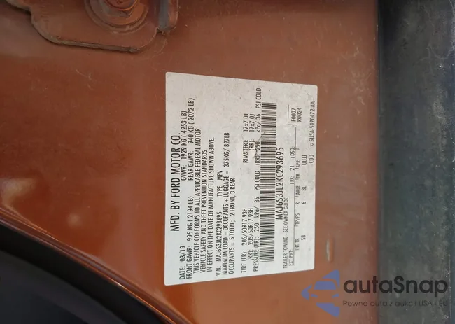 MAJ6S3JL2KC293695: 43721580