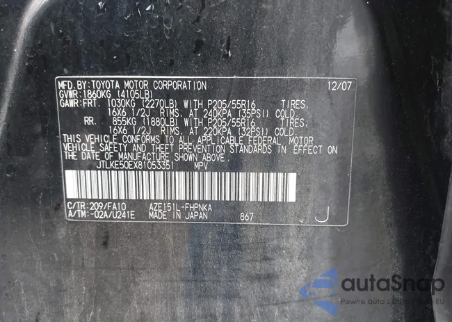 JTLKE50EX81053351: 43721593