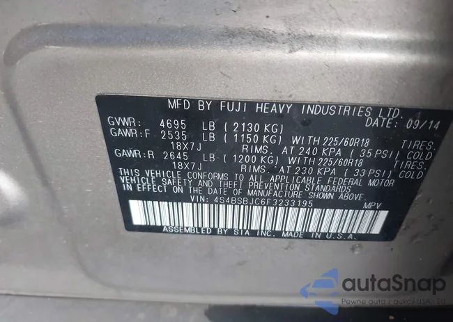 4S4BSBJC6F3233195: 43720643