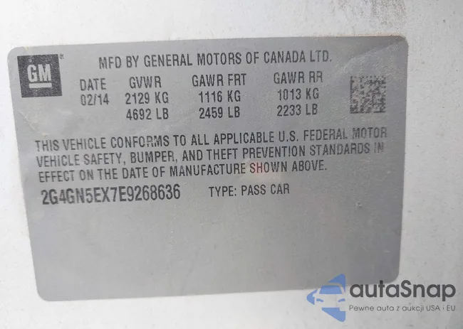 2G4GN5EX7E9268636: 43720701