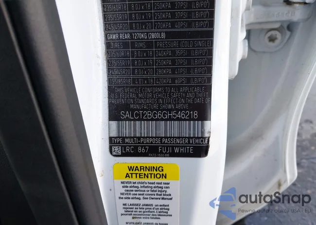 SALCT2BG6GH546218: 43720731