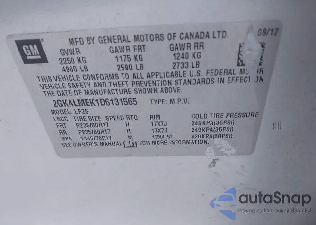 2GKALMEK1D6131565: 43720777