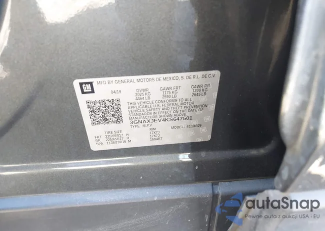 3GNAXJEV4KS647501: 43720934