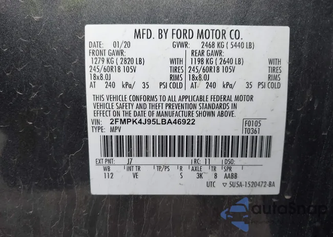 2FMPK4J95LBA46922: 43720958