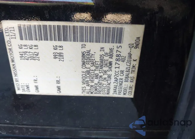 1N4AL2AP2CC178875: 43720972