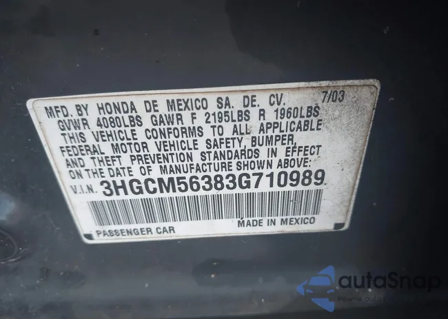 3HGCM56383G710989: 43720988