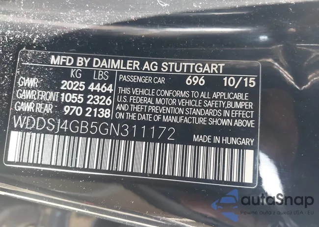 WDDSJ4GB5GN311172: 43721013