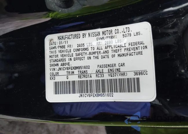 JN1CV6FEXBM951602: 43721022