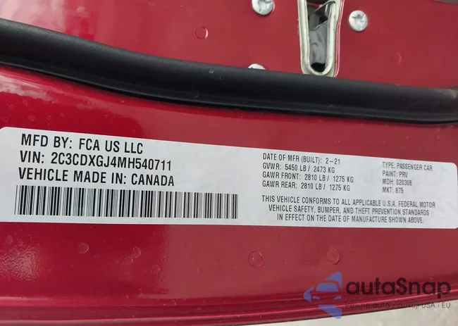 2C3CDXGJ4MH540711: 43722164