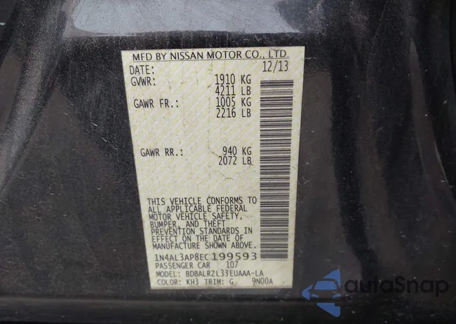 1N4AL3AP8EC199593: 43722241