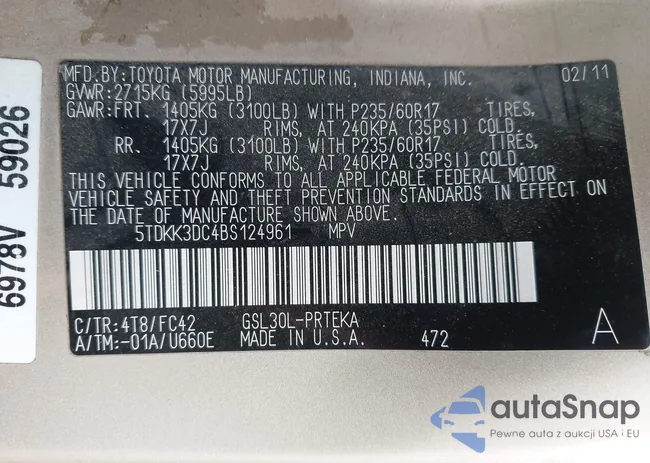 5TDKK3DC4BS124961: 43722305