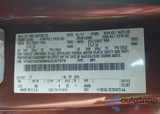 1FMCU0GD6HUC97575: 43722446