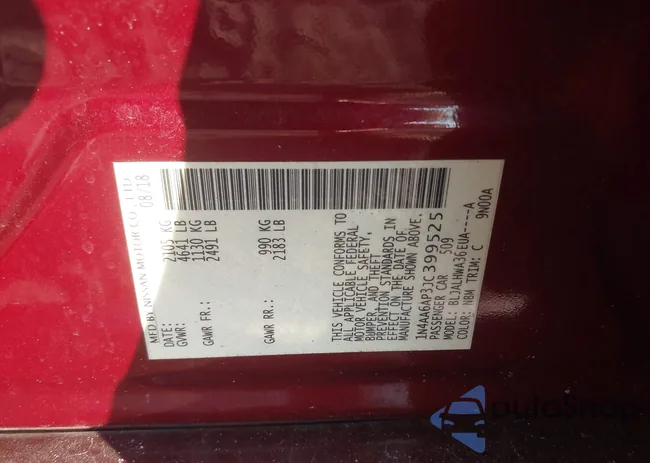 1N4AA6AP3JC399525: 43722537