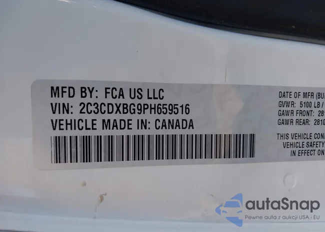 2C3CDXBG9PH659516: 43722545