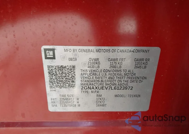 2GNAXUEV7L6123972: 43721751